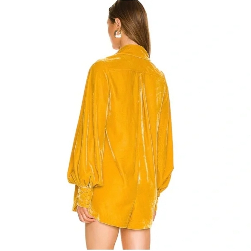 FREE PEOPLE Crushed Gold Velvet Romper Size XS - Picture 3 of 6